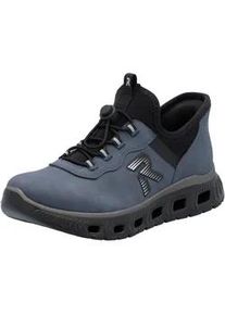 Slip-On Sneaker Rieker SPORT "Ready2GO", Damen, Gr. 37, blau, schwarz, Lederimitat, Textil, Schuhe, Schlupfschuh, Halbschuh, Freizeitsneaker mit Schnellverschluss