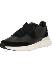 Sneaker Clarks "Craft Pace", Herren, Gr. 41, schwarz, Leder, Schuhe Sneaker, mit Retro-Touch und weichem Fu&szlig;bett