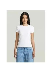 G-Star Raw T-Shirt G-STAR "Rib Cap Sleeve T-Shirt", Damen, Gr. L, wei&szlig;, Obermaterial: 94% Baumwolle, 6% Elasthan, Shirts T-Shirt