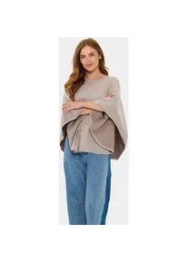 Strickponcho SAINT TROPEZ "BilliSZ Poncho", Damen, fog melange, Strick, Obermaterial: 80% Viskose, 20% Polyacryl, meliert, loose fit h&uuml;ftbedeckend, Rundhals, Pullover, Loose fit, Viskosemischung