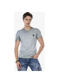 Cipo & Baxx T-Shirt CIPO & BAXX "T-Shirt", Damen, Gr. XL, gr&uuml;n (lightgr&uuml;n), 100% Baumwolle, unifarben, regular fit, Rundhals, Shirts T-Shirt, mit kleinem Logo-Patch