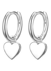 Glanzst&uuml;cke M&uuml;nchen Paar Creolen GLANZST&Uuml;CKE M&Uuml;NCHEN "Set: F697", silber, Ohrringe, Damen, 16,9, Silber 925 (Sterlingsilber), mit Herz