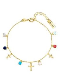 Gliederarmband YOKOAMII "Y520", gelb (gelbgold, wei&szlig;), Armb&auml;nder, Damen, Messing, Gliederarmband