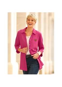 Longbluse Classic Basics, Damen, Gr. 56, magenta, 100% Baumwolle, unifarben, Blusen Longbluse