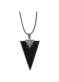 Lange Kette Firetti "Schmuck Geschenk Sparkling Triangle", metallfarben, schwarz, Halsketten, Damen, Kunststoff Metall Textil, L: 78, Kunststoff, Metall, Textil