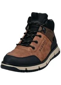 Schn&uuml;rstiefelette Bugatti "Bugatti Stiefelette Lederimitat/Textil", Herren, Gr. 42, braun, schwarz, Lederimitat, Textil, Schuhe Schn&uuml;rstiefelette