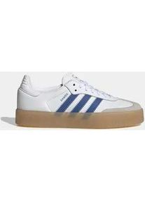 Sneaker Adidas ORIGINALS "SAMBAE", Damen, Gr. 38,5, blau (cloud wei&szlig;, blau, clear sky), Leder, Schuhe Sneaker