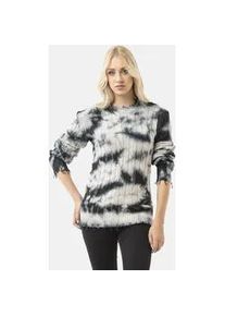 Cipo & Baxx Strickpullover CIPO & BAXX "WP268", Damen, Gr. S, anthrazit, 100% Baumwolle, gemustert, regular fit, Rundhals, Rippb&uuml;ndchen, Pullover Strickpullover, Tie-Dye Optik