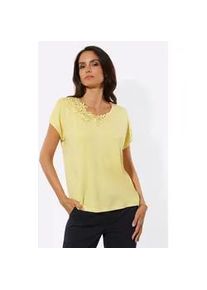 CR&Eacute;ATION L Rundhalsshirt CREATION L "Modal-Mix-Shirt", Damen, Gr. 50, zitrone, 95% Modal, 5% Elasthan, unifarben, Rundhals, Shirts Rundhalsshirt