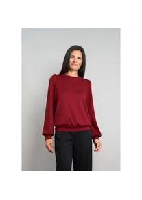 Langarmshirt Seidel Moden "Exklusiv bei OTTO", Damen, Gr. 42, rot (bordeaux), Jersey, Obermaterial: 50% Polyester, 45% Viskose, 5% Elasthan, unifarben, Basic, normal h&uuml;ftbedeckend, Rundhals, B&uuml;ndchen, Shirts Langarmshirt, mit Puff&auml;rmel - MADE IN GERMANY