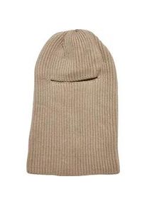 Beanie Urban Classics "Urban Classics Unisex Knitted Balaclava", Herren, Gr. onesize, beige, 50% Viskose, 28% Polyester, 22% Polyamid, M&uuml;tzen Beanie