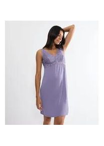 Nachthemd Triumph "Timeless Sensuality NDK 01", Damen, Gr. 40, N-Gr, lila, Single Jersey, Obermaterial: 95% Modal, 5% Elasthan, normal kniefrei, V-Ausschnitt, Kleider Nachthemd, Spitze, Single-Jersey Qualit&auml;t, leicht
