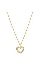 Kette mit Anh&auml;nger LYOMI "585/- Gelbgold 22 synth. Diam. 0,18ct.", gelb, Halsketten, Damen, 45,0cm, 0,18, Gold, L: 45 B: 13mm, gl&auml;nzend, B:13mm