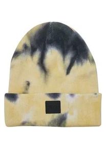 Beanie Urban Classics "Urban Classics Unisex Tie Dye Beanie Kids", Damen, Gr. S/M, gelb, schwarz, Baumwolle, M&uuml;tzen Beanie