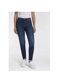 Skinny-fit-Jeans Only "ONLWOW &ndash; Skinny-Jeans mit Stretch f&uuml;r schlanke Silhouette", Damen, Gr. XS (34), L&auml;nge 32, blau (dunkelblau denim), Denim/Jeans, Obermaterial: 64% Baumwolle, 31% Polyester, 3% Viskose, 2% Elasthan, unifarben, skinny fit lang, Jeans, Denim, skinny fit, destroyed Effekte