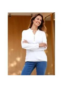 Langarmshirt Inspirationen "Langarm-Shirt", Damen, Gr. 48, beige (ecru), 50% Baumwolle, 50% Modal, unifarben, Rundhals, Shirts Langarmshirt
