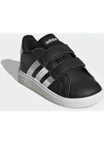 Sneaker Adidas SPORTSWEAR "GRAND COURT LIFESTYLE HOOK AND LOOP", M&auml;dchen, Gr. 23, core schwarz, cloud wei&szlig;, core schwarz, Synthetik, Textil, Schuhe Sneaker, f&uuml;r Kinder, Design auf den Spuren des Adidas Superstar