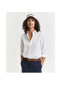 Langarmbluse Gant "REG POPLIN SHIRT", Damen, Gr. 40, wei&szlig;, Web, Obermaterial: 100% Baumwolle, regular fit, Blusen