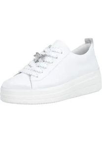 Plateausneaker Remonte, Damen, Gr. 36, wei&szlig;, Leder, unifarben, Schuhe Plateausneaker, Freizeitschuh, Halbschuh, Schn&uuml;rschuh mit Lite ́n Soft-Ausstattung