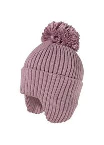 Strickm&uuml;tze MaxiMo, Jungen, Gr. 53/55, lila (rauchlila), Strick, Materialmix, unifarben, M&uuml;tzen Strickm&uuml;tze, w&auml;rmend, breiter Umschlag, Ohrenklappen, Bommel