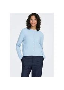 Strickjacke Only "ONLSIMONI L/S O-NECK CARDIGAN KNT NOOS", Damen, Gr. M, cashmere blau detail:melange, Strick, Obermaterial: 74% Polyacryl, 24% Polyester, 2% Elasthan, meliert, relaxed fit h&uuml;ftlang, Rundhals, Rippb&uuml;ndchen, Strickjacken Strickjacke, Materialmix, relaxed fit