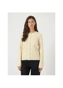 Strickjacke Y.A.S "YASBUBERA LS KNIT CARDIGAN S. NOOS", Damen, Gr. XXL, birch, Strick, Obermaterial: 52% Polyester, 24% Polyacryl, 15% Nylon, 6% Wolle, 3% Elasthan, unifarben, regular fit normal, Rundhals, Strickjacken Strickjacke