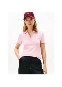 Poloshirt Tommy Hilfiger "1985 Slim Fit Pique Premium", Damen, Gr. M (38), pink, Piqu&eacute;, Obermaterial: 96% Baumwolle, 4% Elasthan, unifarben, slim fit h&uuml;ftlang, abgesteppt, Shirts, mit Logostickerei, mit Seitenschlitzen
