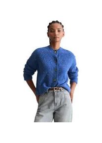 Marc O'Polo Cardigan MARC O'POLO DENIM "aus Schurwolle-Viskose-Mix", Damen, Gr. S, pale cobalt, Obermaterial: 77% Schurwolle, 15% Polyamid, 8% Viskose, unifarben, relaxed fit, Rundhals, B&uuml;ndchen, Strickjacken
