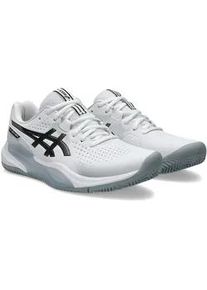 Tennisschuh asics "GEL-CHALLENGER 15 CLAY", Herren, Gr. 49, wei&szlig; (wei&szlig;, gunmetal), Synthetik, Schuhe, Sandplatzschuhe f&uuml;r Aschepl&auml;tze