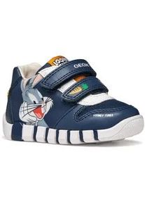 Klettschuh Geox "B IUPIDOO BOY", Kinder, Gr. 26, blau, Lederimitat, Textil, Schuhe Klettschuh, Freizeitschuh mit Bugs Bunny Motiv, Gr&ouml;&szlig;enschablone zum Download