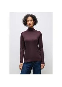 Rollkragenshirt Street One, Damen, Gr. 46, jazz berry, Web, 50% Baumwolle, 50% Modal, unifarben, normal normal, hoch geschlossener Ausschnitt, abgesteppt, Shirts, im soften Baumwoll-Mix