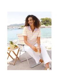 Poloshirt Casual Looks "Poloshirt", Damen, Gr. 52, zitrone, camel, geringelt, 95% Baumwolle, 5% Elasthan, bedruckt, gemustert, mehrfarbig, Shirts