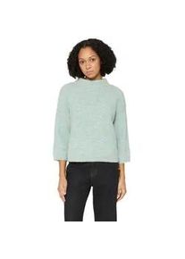 Strickpullover Cartoon "Damen mit Stehkragen", Damen, Gr. 42, light blau, cream, Obermaterial: 75% Polyester, 18% Polyamid, 6% Wolle, 1% Elasthan, oversize normal, Pullover Strickpullover