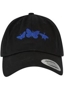 Flex Cap MISS TEE "Miss Tee Damen Butterfly Cap", Damen, Gr. onesize, schwarz, 100% Baumwolle, bedruckt, Caps