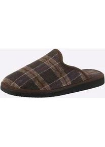WITT Pantoffel CLASSIC, Herren, Gr. 42, braun (braun, kariert), Textil, Basic, Schuhe