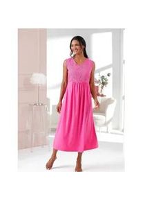 Nachthemd Ascafa "Nachthemd", Damen, Gr. 48/50, Normalgr&ouml;&szlig;en, fuchsia, 50% Baumwolle, 50% Modal, Spitze:26% Polyamid, 74% Viskose, rn% 2 Teile mit untersch. Material, unifarben, Kleider Nachthemd