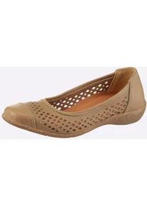 Ballerina Casual Looks, Damen, Gr. 42, camel, Glattleder, Schuhe Ballerina