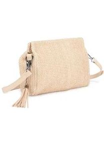 Umh&auml;ngetasche Vivance "Clutch", Damen, Gr. B/H/T: 25cm x 17cm x 6cm, beige, Materialmix, Strukturmuster, unifarben, Taschen Umh&auml;ngetasche, Handtasche,Schultertasche,Tragetasche,Crossbody Bag, Bast-Optik VEGAN