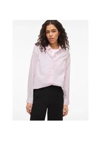 Langarmbluse Vila "VIDARMA L/S REGULAR SHIRT - NOOS", Damen, Gr. 34, cherry blossom stripes:hellwei&szlig;, Web, Obermaterial: 55% Polyester, 45% Baumwolle, gestreift, regular fit normal, 1-Knopf-Manschette, Blusen