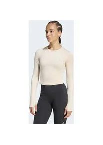 Laufshirt Adidas PERFORMANCE "ADI365 RUNNING ESSENTIALS LONGSLEEVE", Damen, Gr. XL, crystal linen, Obermaterial: 88% Polyester, 12% Elasthan, Rundhals, Shirts Laufshirt
