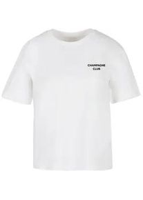 T-Shirt MISS TEE "Miss Tee The Champagne Club Tee", Damen, Gr. 4XL, wei&szlig;, 100% Baumwolle, bedruckt, oversize, Rundhals, Shirts T-Shirt