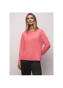 Langarmshirt Street One, Damen, Gr. 38, striking coral meliert, Stoff, 83% Viskose, 17% Polyester, meliert, normal normal, Rundhals, B&uuml;ndchen, Shirts Langarmshirt, im Melange Look