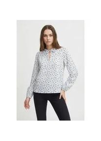 Langarmbluse Only "ONLROANNE L/S TOP WVN NOOS", Damen, Gr. XS, cloud dancer aop:sofia flower, Web, Obermaterial: 100% Baumwolle, bedruckt, loose fit normal, V-Ausschnitt, elastischer Bund, Blusen