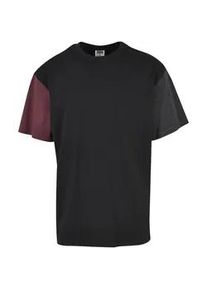 T-Shirt Urban Classics "Urban Classics Herren Organic Oversized Colorblock Tee", Damen, Gr. M, schwarz, 100% Baumwolle, mehrfarbig, oversize, ohne Ausschnitt, Shirts T-Shirt