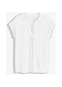 Kurzarmbluse Inspirationen, Damen, Gr. 42, wei&szlig;, 100% Viskose, unifarben, V-Ausschnitt, Blusen