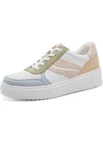 Plateausneaker Marco Tozzi, Damen, Gr. 42, wei&szlig; multi, Lederimitat, Textil, kontrastfarbene Details, Schuhe Plateausneaker, Freizeitschuh, Halbschuh, Schn&uuml;rschuh mit farbigen Kontrastbes&auml;tzen
