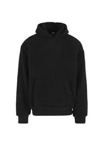Kapuzenpullover Urban Classics "Urban Classics Oversized Teddy Hoody", Herren, Gr. XXL, schwarz, 100% Polyester, unifarben, ohne Ausschnitt, Pullover Kapuzenpullover