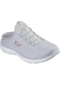 Sabot Skechers "SUMMITS-SIMPLY SWEET", Damen, Gr. 38, hellgrau, Textil, Schuhe Sabot, Freizeitschuh, Sommerschuh, Hausschuh mit weicher Innensohle