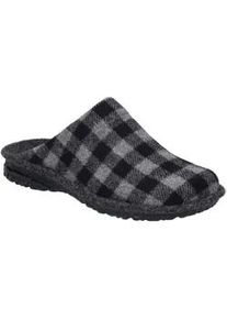 Hausschuh Josef Seibel "Toulouse 03, schwarz-grau", Herren, Gr. 41, schwarz (schwarz, grau), Obermaterial: 100% Textilmaterial TEXMAT., Schuhe Hausschuh