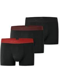 Boxershorts Schiesser "Boxershort 3PACK Shorts 3er Pack", Herren, Gr. L, bunt (schwarz, rot), Obermaterial: 95% Baumwolle CO. 5% Elasthan EL., Unterhosen